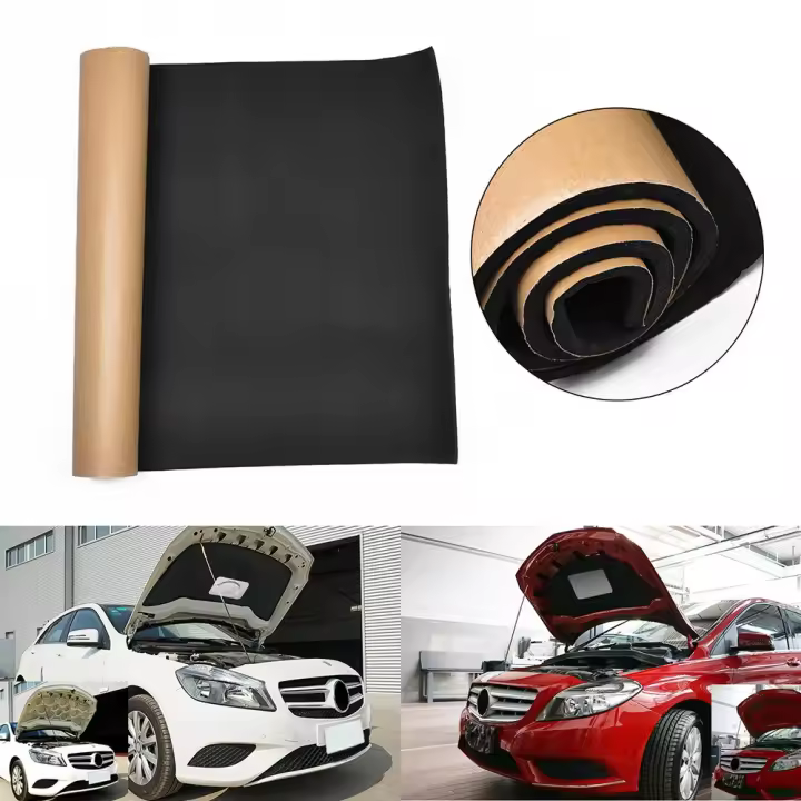 500*300mm Tapete De Aislamiento Acústico Para Coche Tapete De Motor Capó Freno De Fuego Aislamiento De Calor Y Ruido Piel De Goma Para Interior Del Coche - 1