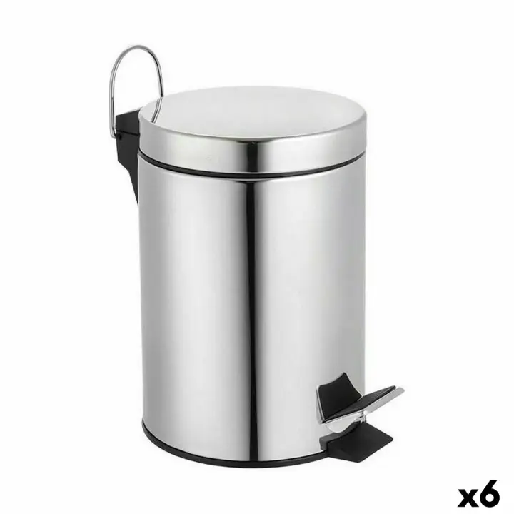 Cubo de Basura con Pedal Confortime Plateado 3 L (6 Unidades) - 1