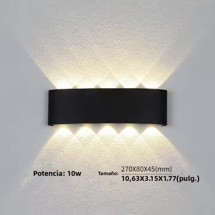 Luz De Pared LED Para Exteriores E Interiores 2W 4W 6W 8W 10W AC85-265V Blanca Negra Moderna Para Jardín Dormitorio Pasillo - 1