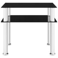 Vidaxl Mesa Auxiliar Vidrio Templado 45x50x45 Cm Transparente y Negro - details 0