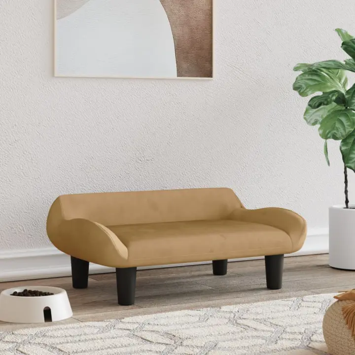 Cama para Perros de terciopelo gris oscuro 70x45x30cm - 1