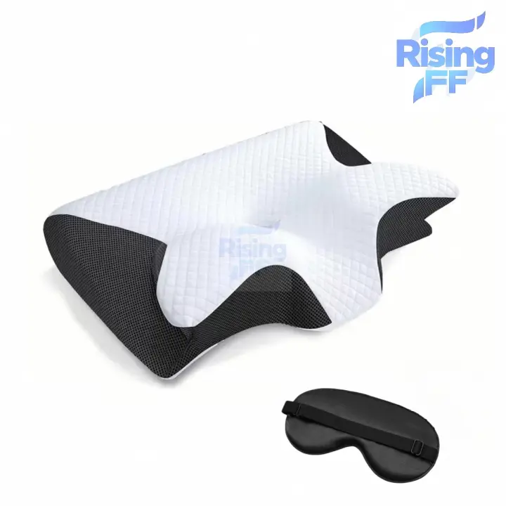 Cojín De Memoria Para El Cuello En Forma De Mariposa Cojín De Descanso Para El Sueño De Masaje Ortopédica Para El Cuello Cómoda Y Cubierta De Espuma De Memoria - 1