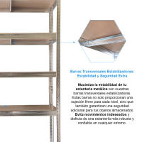 Estantería Metálica Galvanizada Nyana Home 875kg 5 Baldas 180x90x40cm - details 3