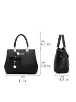 Bolso De Mano Elegante Y Sencilla Tote Satchel En Color Sólido Bolsa Clásica Para El Trabajo Material PU Con Lining De Poliéster - details 1
