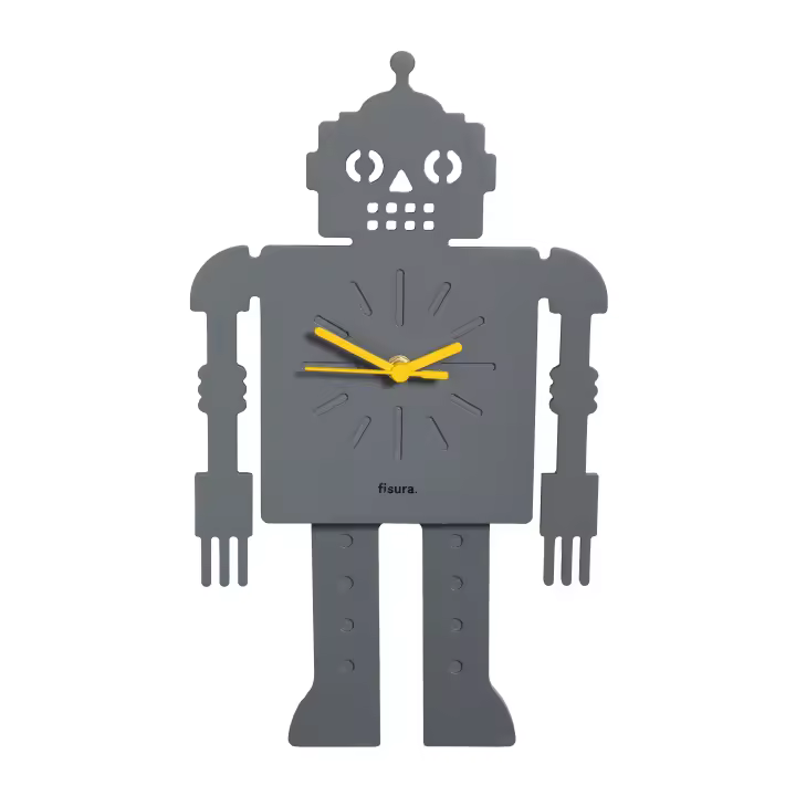 Fisura – Reloj de pared original. Reloj de pared silencioso de 38 x 20 centímetros. Reloj cocina con diferentes colores y diseños. Reloj de péndulo de madera y ABS. 2 Pilas AA.  - 1