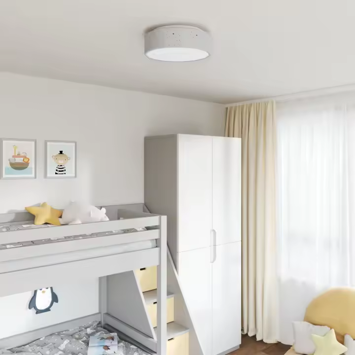 Lámparas de techo vidaXL con pantalla estrellada Gris Ø 38 cm Tela E27 - 1