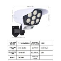 Luces Solares Con Sensor De Movimiento 77 LED Impermeables Para Exterior Luz De Inundación Falso Cámara De Seguridad Sin Cable Para Porche Jardín Patio - details 0