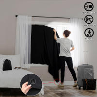 Cortina De Ventana Portátil Y Desmontable 100% Blackout Con Ventosas Para Sala De Estar Y Dormitorio Bloqueo De Calor Y Luz Natural Moderno - details 1