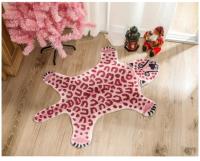 Carpetas Antideslizantes De Piel De Leopardo Rosa Imitación Tejido De Poliéster Lavable Para Sala De Estar Y Dormitorio - details 1