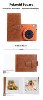 Álbum De Fotos Retro PU Con 80 Bolsillos Para Instax Square Film Fujifilm SQ1 SQ6 SQ20 SQ10 SP3 Accesorios De Cámara - details 0