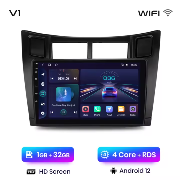 Junsun Radio coche para Toyota Yaris 2005 2006 2007 2008 2009 2010 2011 2012 inalambrico CarPlay Android Auto sistemas inteligentes de coche reproductor multimedia para auto No 2 din 2din DVD - 1