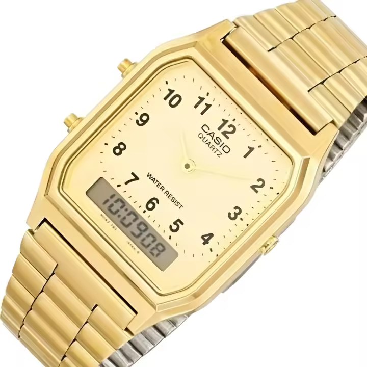 reloj Casio VINTAGE EDGY AQ-230GA-9B unisex dial analógico y digital Hora dual - alarma - 1