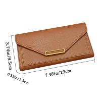 Cartera Larga De PU Para Mujer Con Cierre De Hasp 5 Colores Moda Monedero Bolso Monedero Con Bolsillo Para Teléfono Clutch - details 0