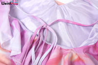 Vestido De Fiesta Para Mujer Verano Sin Espalda Con Encaje Y Tirantes Estampado De Flores Irregular Tassel Bandage Slim - details 9