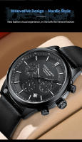 Reloj De Pulsera Masculino Negro 2024 Moda Multifuncional Con Dial De Timing Movimiento De Cuarzo Simulado Reloj Casual Plata Resistente Al Agua Y Shock - details 7