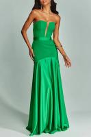 Vestido Largo Elegante De Noche Para Mujer Sin Hombros Con Cintura Alta Y Ajustado Vestido Formal Para Fiesta Y Banquete - details 4