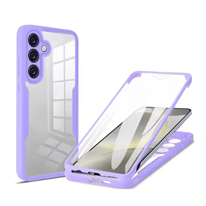 Funda Transparente Incluyente 360 Para Samsung Galaxy S24 S23 S21 S20 FE Anti-Scratch Anti- Huella Y Resistente Al Polvo - 1
