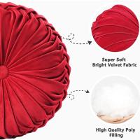 Cojín Redondo De Calabaza De Velours Para Decoración Del Hogar Cojín Grande Plisado Para Sofá Silla Coche Rojo Naranja Decoración De Navidad - details 1