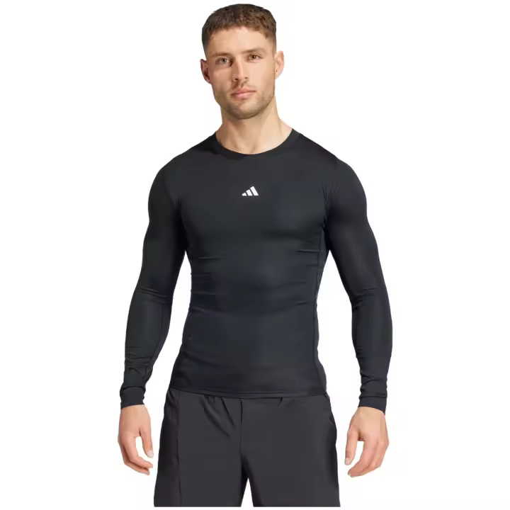 Camiseta de Manga Larga Adidas Techfit para hombre en color negro - 1