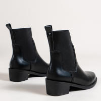 Botas De Tobillo Occidentales Para Mujer 2024 Cuero PU Estilo Retro Bajo Tacón Punta Puntiaguda Moda Botas Cortas D210 - details 10