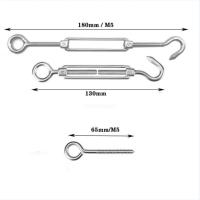 Kit de cuerda para colgar de acero inoxidable de 30 m, kit de cuerda de alambre, cuerda de acero inoxidable recubierta de 2 mm, con tensor de cable M5 y ganchos para ojos, para plantas trepadoras, barandilla, tendedero, AAFGVC - details 1