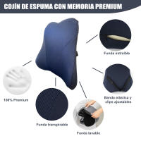 ENERFERO-Cojín de Soporte Lumbar Ergonómico, Respaldo de Espuma Viscoelástica para Asiento de Automóvil, Silla de Oficina, Adopta un diseño de Curva Elegante,se Puede apoyar en múltiples Puntos - details 6