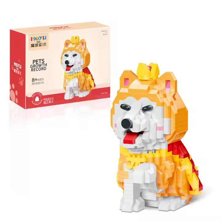 Kit De Bloques De Construcción Para Niños Con Modelo De Mascotas Lindas Corgi Shiba Inu Husky Y Gato Azul Mini Bricks Decoración De Escritorio Regalos De Fiestas DIY - 1