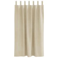 Cortinas Opacas vidaXL con Lazos 2 pcs de Terciopelo Crema - details 3