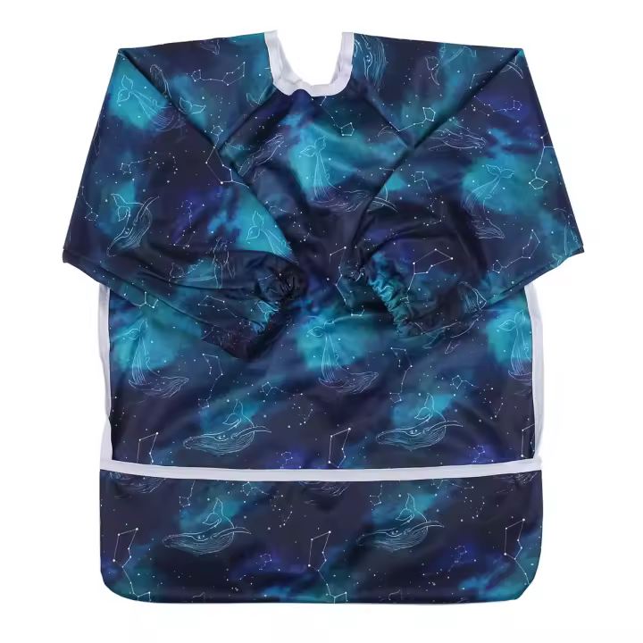 Babero Sigzagor Para Bebé Con Manga Larga Y Bolsillo Impermeable Para Dibujar Y Pintar Adecuado Para Niños De 1 a 3 Años - 1