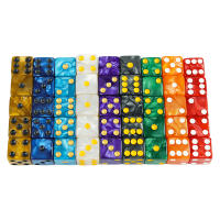 10PCs Dados De Juego De Mármol D6 16MM Cuadrados Corners Acrílico Divertimento Matemático Herramienta De Juego De Azar - details 6