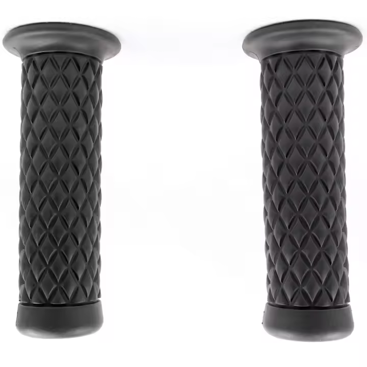 AUTOZOCO Empuñadura para Manillar de Motocicleta, Grips Antideslizantes, Mangos de Goma, 22 cm, Negros, 2 Unidades - 1
