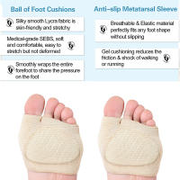 Pepmen 2Pcs/Par De Almohadillas De Metatarsianos Para Mujeres Y Hombres Almohadillas De Gel Para El Borde Del Pie Alivio Del Dolor En Los Pies Soporte Orthopedic - details 3