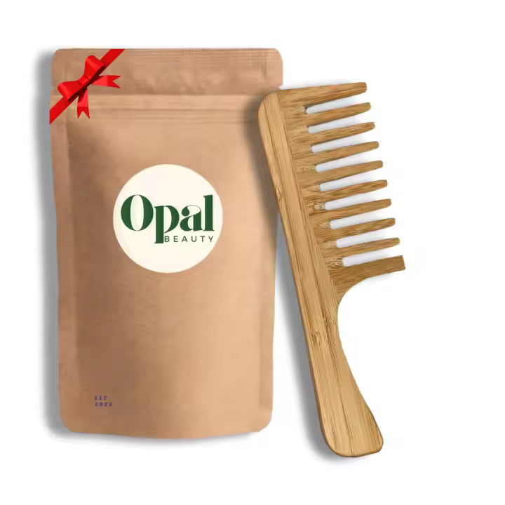 OPALBEAUTY-Peine de Madera Natural para Cabello, Antiestático y Respetuoso con el Cabello, Desenreda Sin Daños y Reduce el Frizz, Ideal para Cabellos Rizados, Largos y Gruesos, Cuidado Capilar Sostenible, Regalo Perfecto para Mujer y Uso Diario - 1