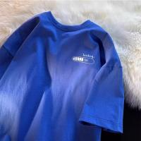 Camiseta Oversized Para Hombre Estilo Coreano Casual Con Estampado Simple Adecuada Para Hombres Y Mujeres Cuidado Facilito Material Algodón Y Poliéster - details 2