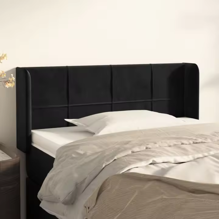 vidaXL Cabecero de terciopelo negro 103x16x78/88 cm - 1