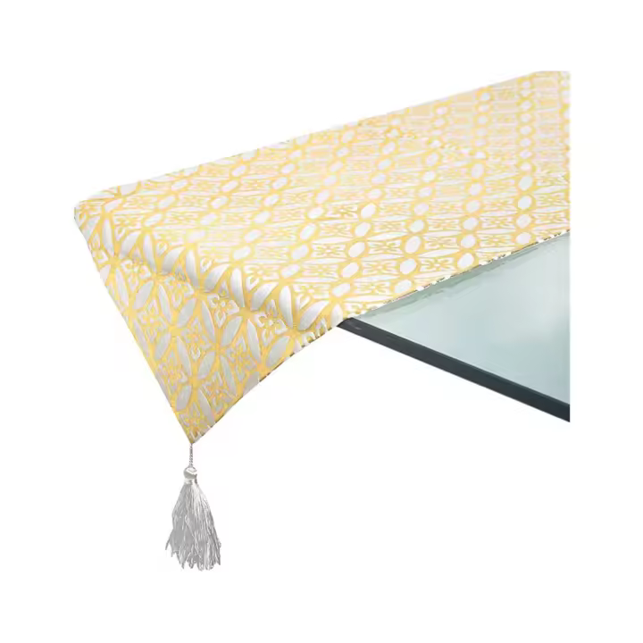 Camino 33*180 beige dorado cenefa flor vivienne  Material: Poliester Medidas (Ancho*Alto*Fondo): 33*180*0.5Presume de casa - 1