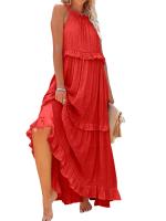 Vestido De Verano Para Mujer Con Camisola Y Falda Larga Estilo Europeo Y Americano Sin Mangas Cuello Redondo Polyester Spandex - details 25