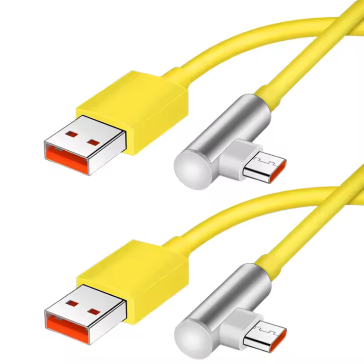 Cable De Carga Rápida Tipo C 90 Grados 6A 67W 120W Para Xiaomi 11 12 13T 14 Redmi Note 11T 12T 13 pro POCO F4 F5 X4 X5 Pack De 2 - 1