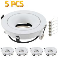 Juego De 5 Luces De Resaltado LED Con Marco Base GU10 Para Iluminación De Techo Ajustable Ángulo Para Cocina Sala De Estar Dormitorio - details 0