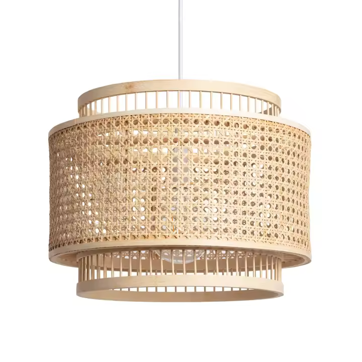 Ledkia Lámpara Colgante Bambú Bangkal Natural Diseño Mediterráneo - 1