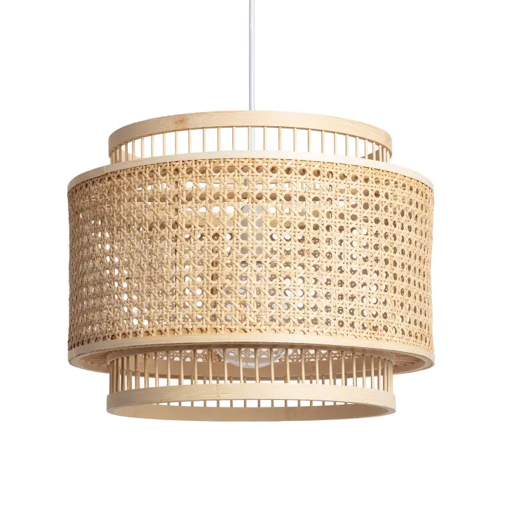 Ledkia Lámpara Colgante Bambú Bangkal Natural Diseño Mediterráneo - 1
