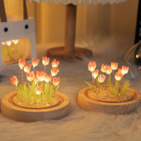 Tulipanes Artificiales Con Luz LED Para Decoración De Boda Y Día De La Madre Flor Eterna Hecha a Mano En Vidrio Y Plástico Regalo Creativo Para Interior - details 1