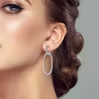 Pendientes De Aro De Plata 925 Para Mujer Con Zirconia Joyería De Moda Regalo Original Eardrop Pendientes Metálicos Tipo Aro - details 24