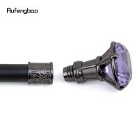 Bastón De Moda Diamante Morado Plata Elegante Para Caballeros Cosplay 93cm Punta De Goma Mango Sólido Material De Acero - details 8
