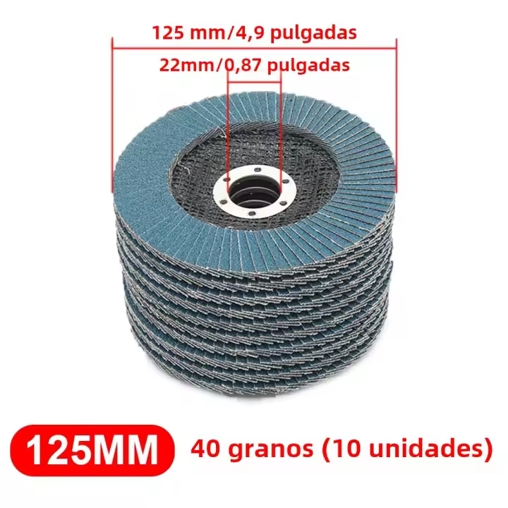 10pcs Discos De Plegado 125mm Para Mèrquica Herramienta Abrosiva Disco De Pulido 40/60/80/120 Para Eliminación De Residuos En Angulo Con Broca - 1