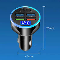Cargador De Coche LED 6 Puertos 66W USB Carga Rápida PD QC3.0 Con Pantalla Adaptador Tipo C Para iPhone Samsung Xiaomi - details 7
