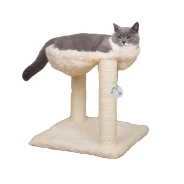 COTTECOTA- Árbol rascador para gatos, 30x30x34cm Dos colores. Centro de Actividades de Mascotas con Postes Sisal Plataformas Caja Bola Colgante Estilo Elegante Gris, Gato rascador de sisal, Cama gato divertido para tus pequeños. 0174 - 1