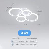 Modern LED Chandelier Iluminación Para El Hogar Montaje En Techo Anillo Para Sala De Estar Y Dormitorio Luz LED Incluida - details 7