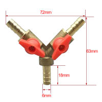 Adaptador De Conector De Tubo De Bola De Apagado Tipo Y De Latón Para Combustible Gas Agua Aceite Aire 6/8/10mm Barb De Goma - details 2