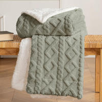 Almeritex Manta Sofa de Borrego, Manta Doble Cara Franela y Sherpa, 100% Poliester, Suave y Caliente para Invierno, 130x160 160x220 220x240 - details 1